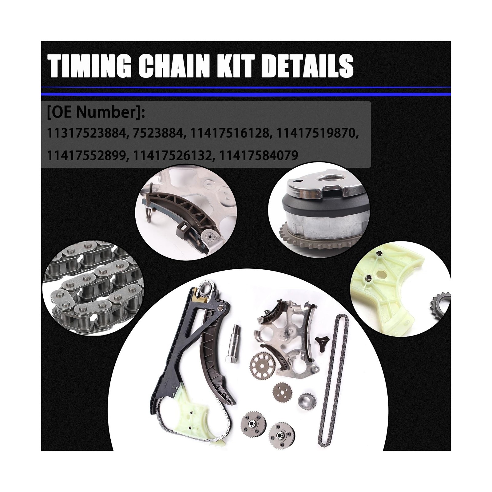 Engine Timing Chain Kit Camshaft Adjuster Oil Pump Gear Fit For BMW 128i 328i…