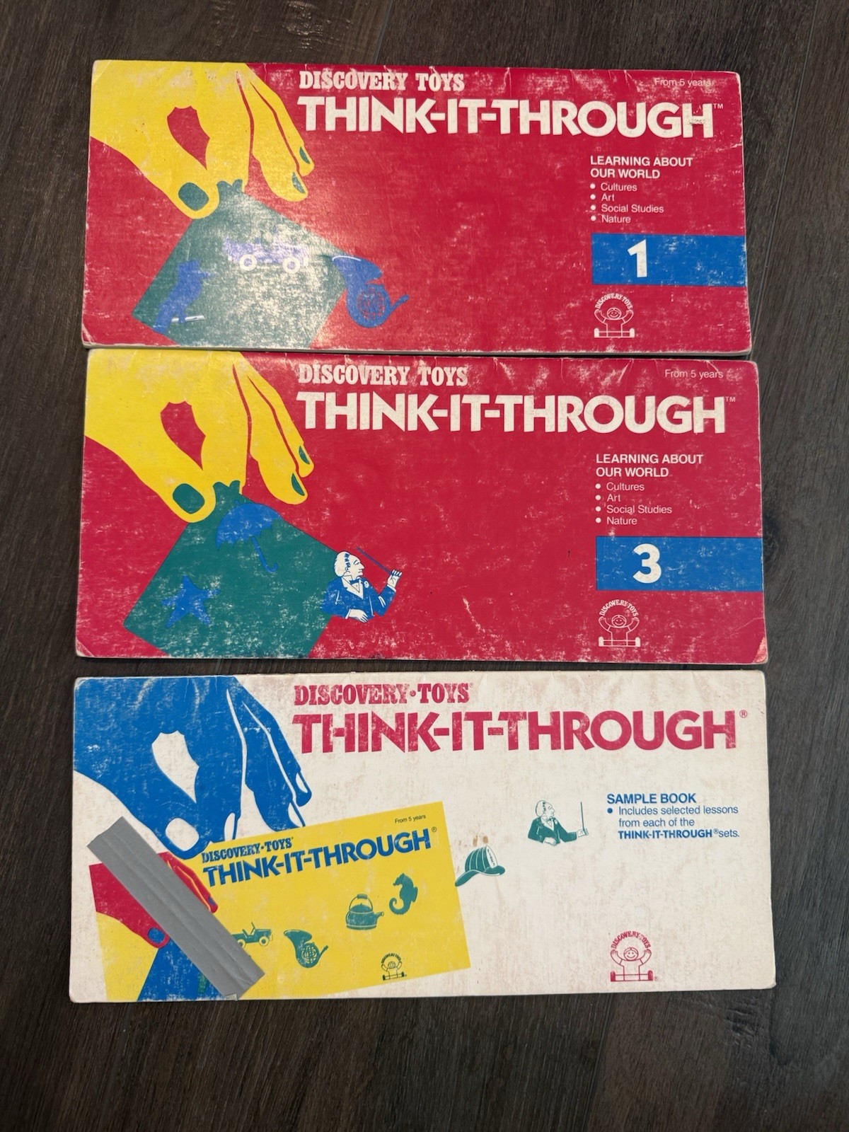 Vintage Discovery Toys Think-It-Through Tiles w/ 3 Booklets 1978