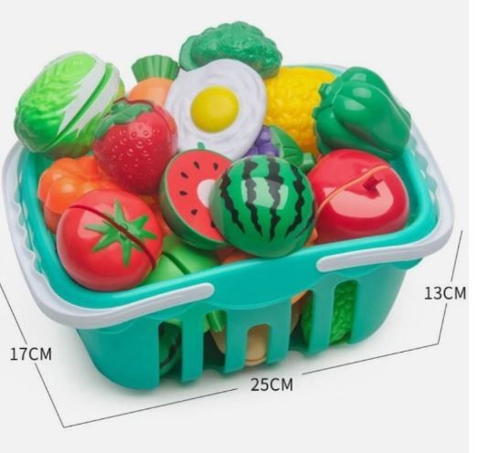 Kids Kitchen Cutting Fruits Vegetables Play Food Toy Set Gift