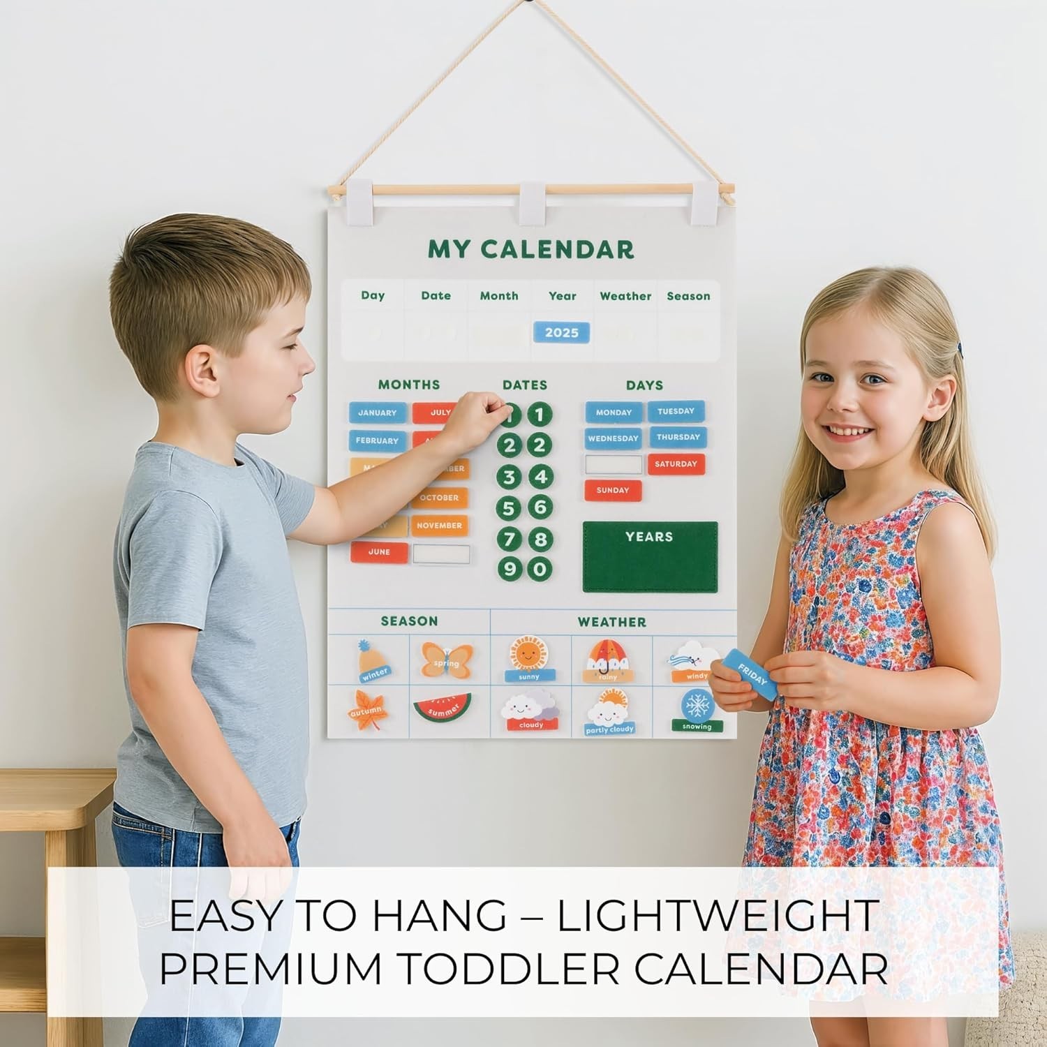 Beautiful Toddler and Kids Calendar – Perfect Homeschool Supplies with Months, D