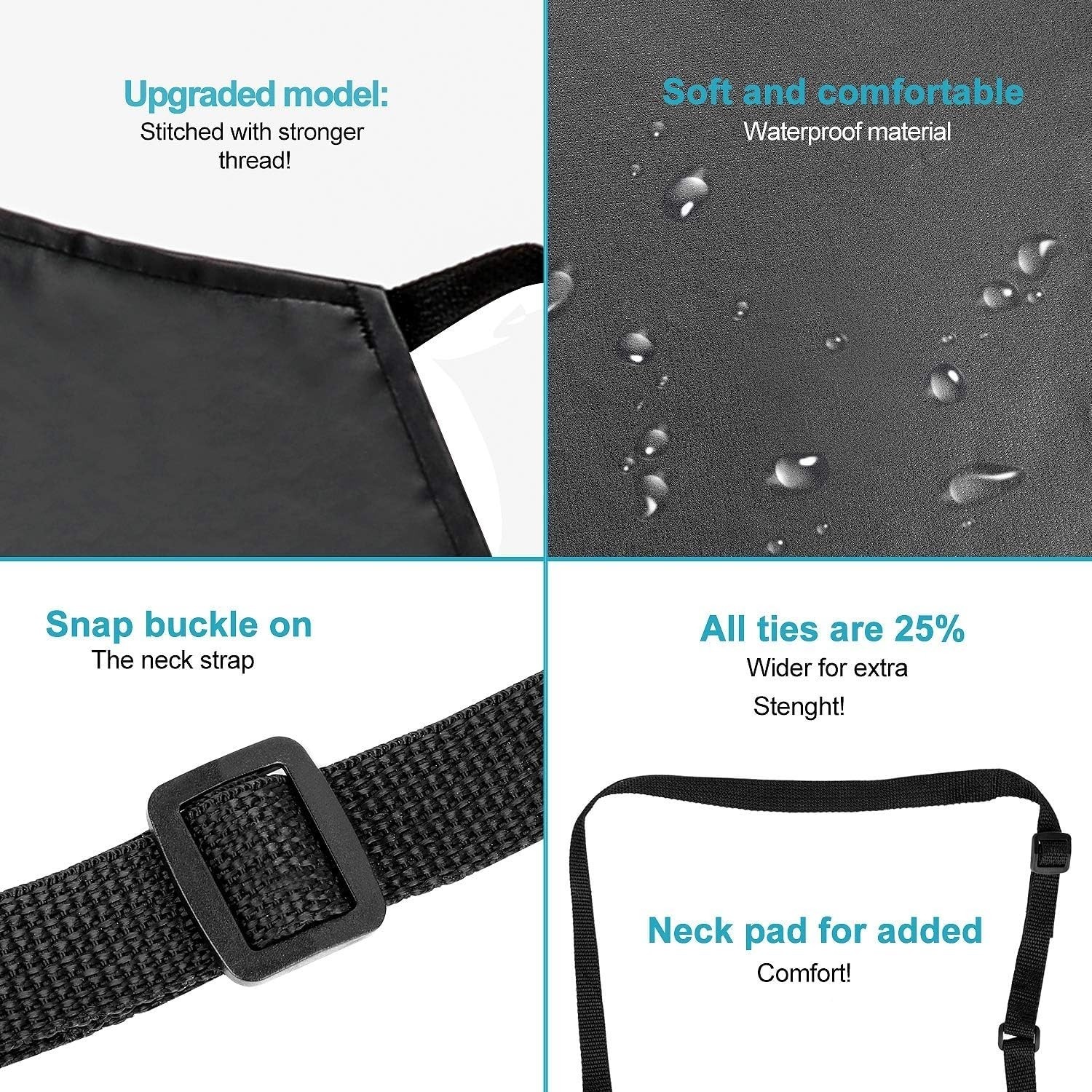 2 Pack Waterproof Rubber Vinyl Apron 40 Inch Chef Aprons for Men Heavy Duty