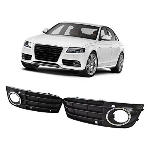 Front Bumper Fog Light Grille Grill Cover Replacement for A4 B8 A4L 2009-2012