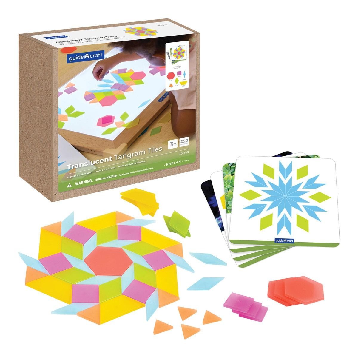 Kaplan Early Learning Translucent Tangram Tiles – 250 Pieces