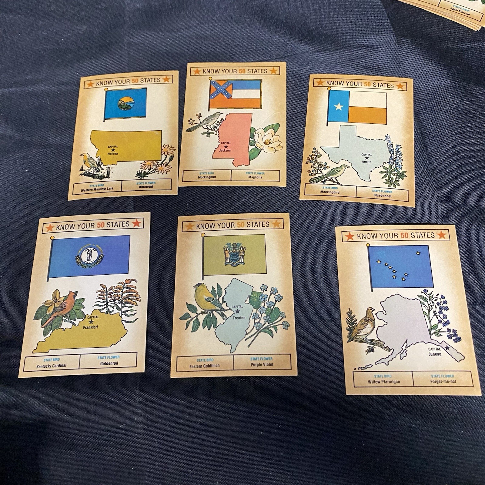 Rainbo Bread Know Your 50 States Playing Cards 30 Of 50 Cards 1975