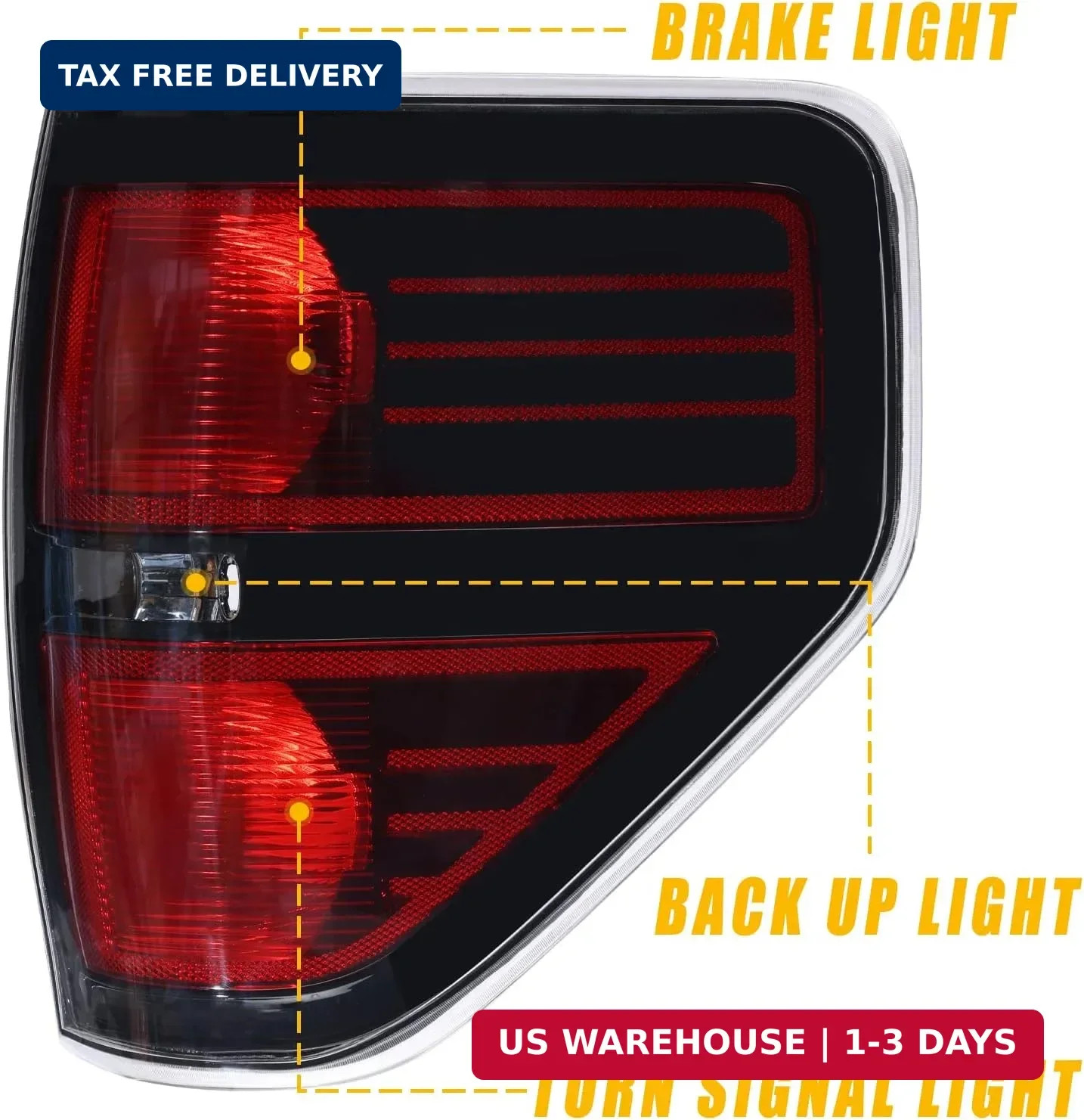 Boine Tail Light Compatible With 2009 2010 2011 2012 2013 2014 Ford F150 F-150 L