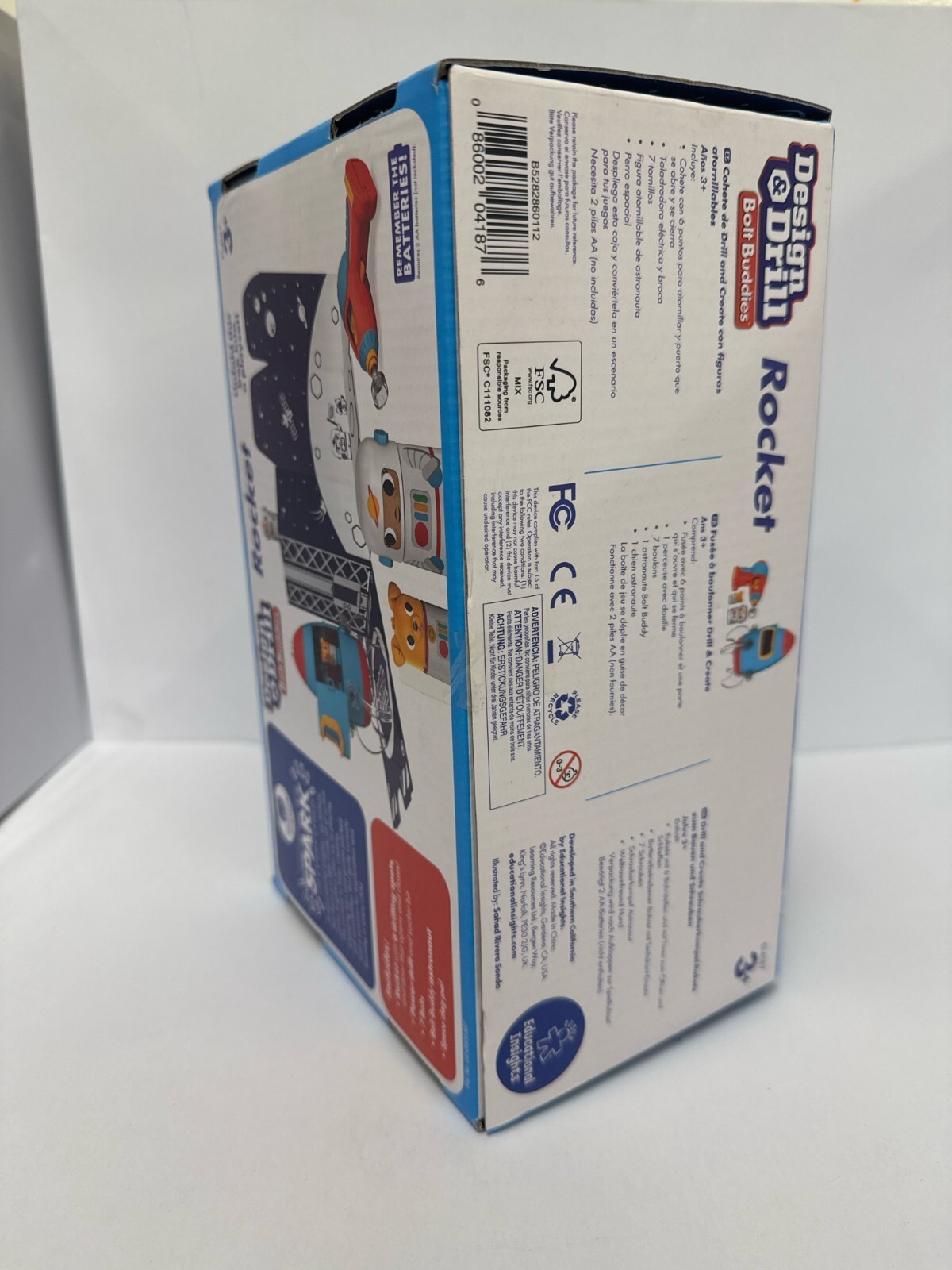 Educational Insights Design & Drill Bolt Buddies Rocket Take Apart Toy , Ages 3+