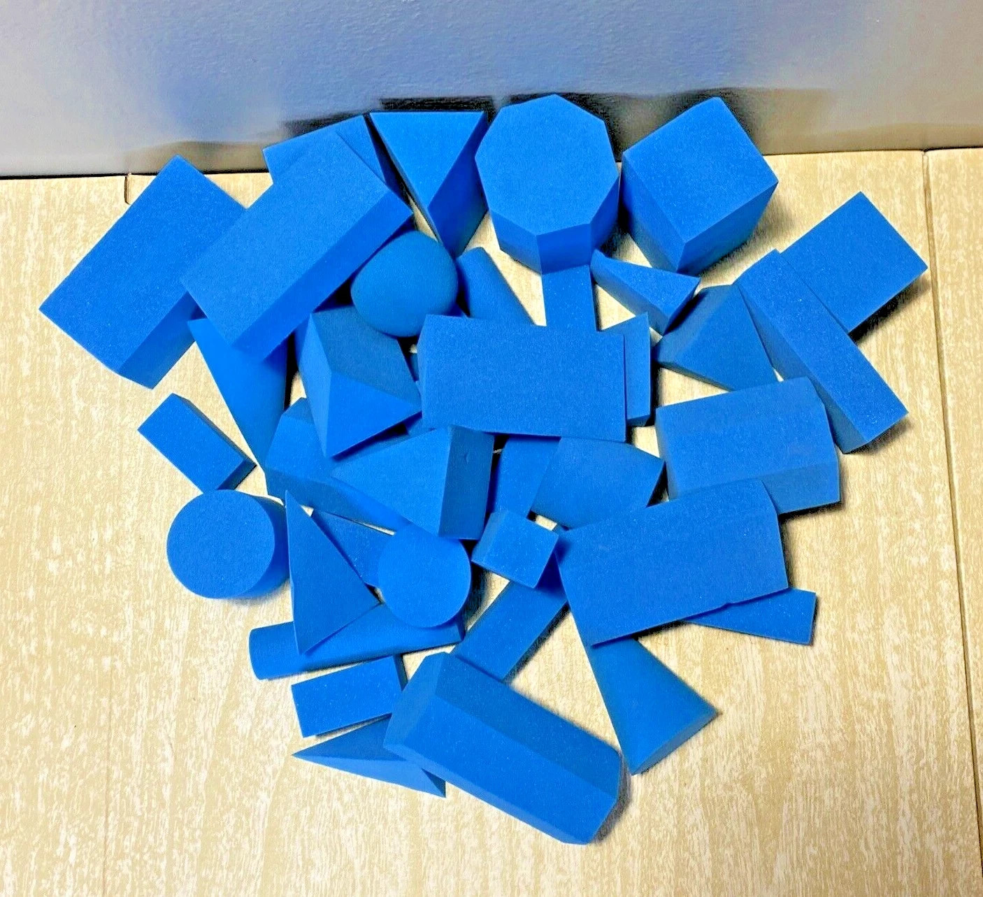 5 Colors Avaiable- Geometric Learning Math Larger Soft Foam 3D Shapes 42 pieces