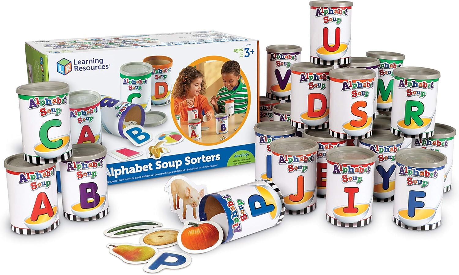 Alphabet Soup Sorters – 208 Pieces, Ages 3+, Early Phonics Manipulatives, Abcs,
