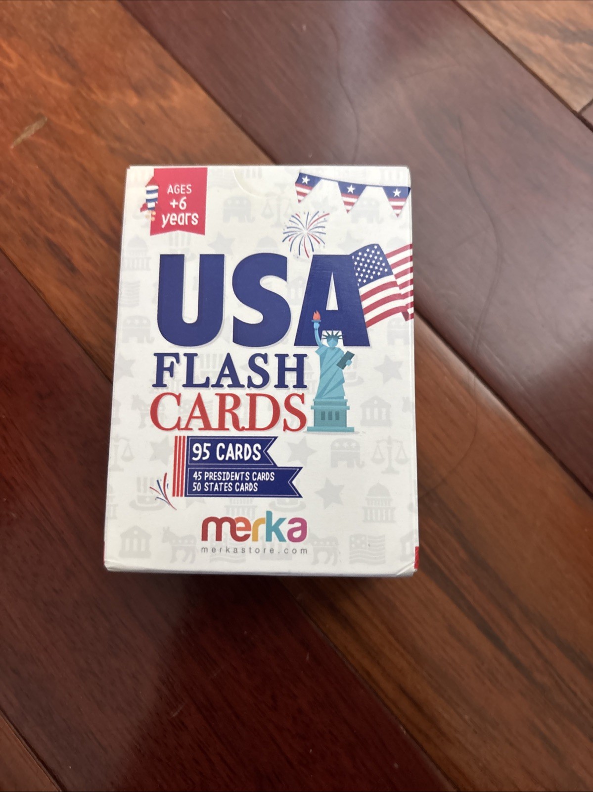 Merka USA Flash Cards, 95 Cards, 45 Presidential Cards, & 50 State Cards