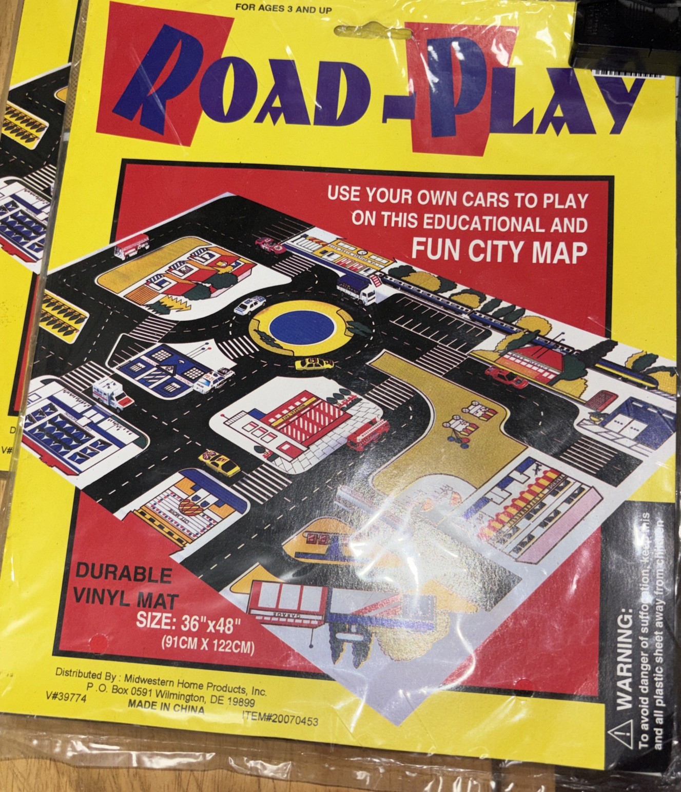 Vintage Road – Play Fun City Map 36″ x 48″ New