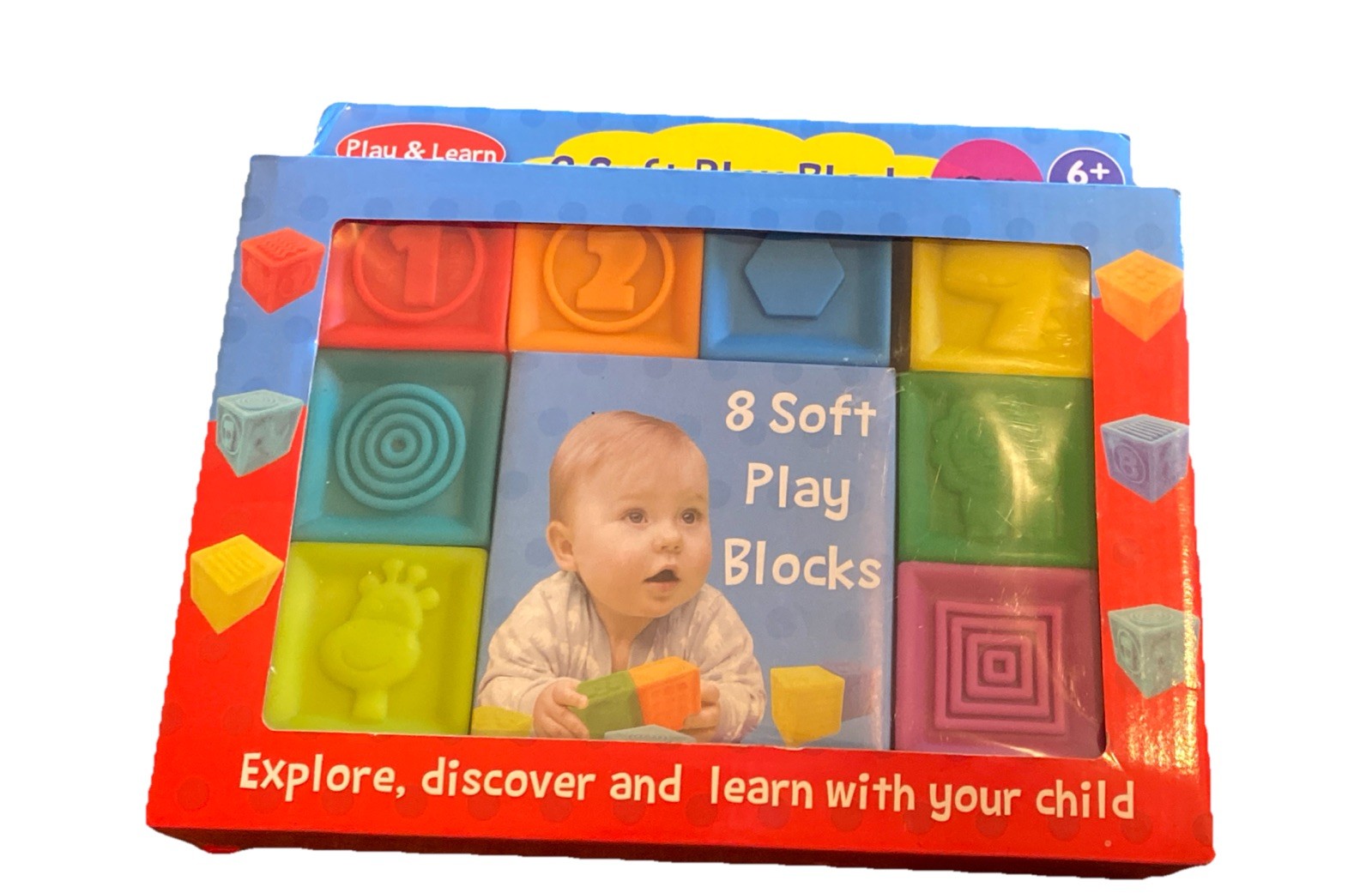 Play & Learn 6 months + sensory Blocks Stacking New Gift Colorful soft Baby Fun