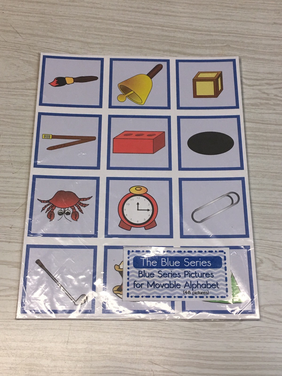The Blue Series – Pictures For Movable Alphabet Montessori