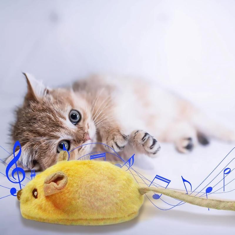 Interactive Cat Toys Mouse With LED Lights ForIndoor Cats USB Rechargeable Cat M