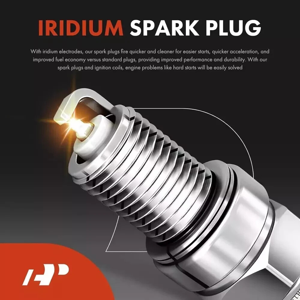 Set of 6 Ignition Coil Pack and Iridium Spark Plugs Compatible with Ford Escape