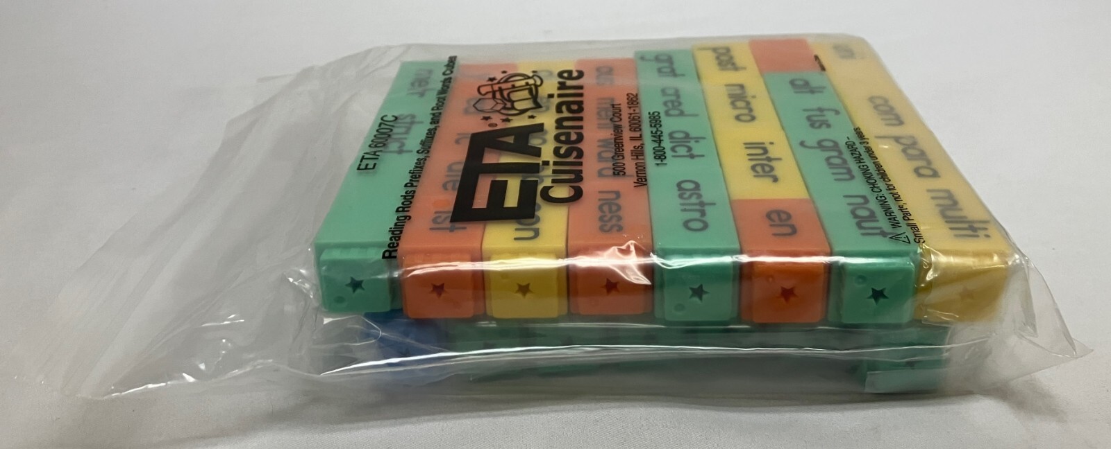 SEALED ETA Cuisenaire Reading Rods Prefixes Suffixes & Root Words Cubes #60007C