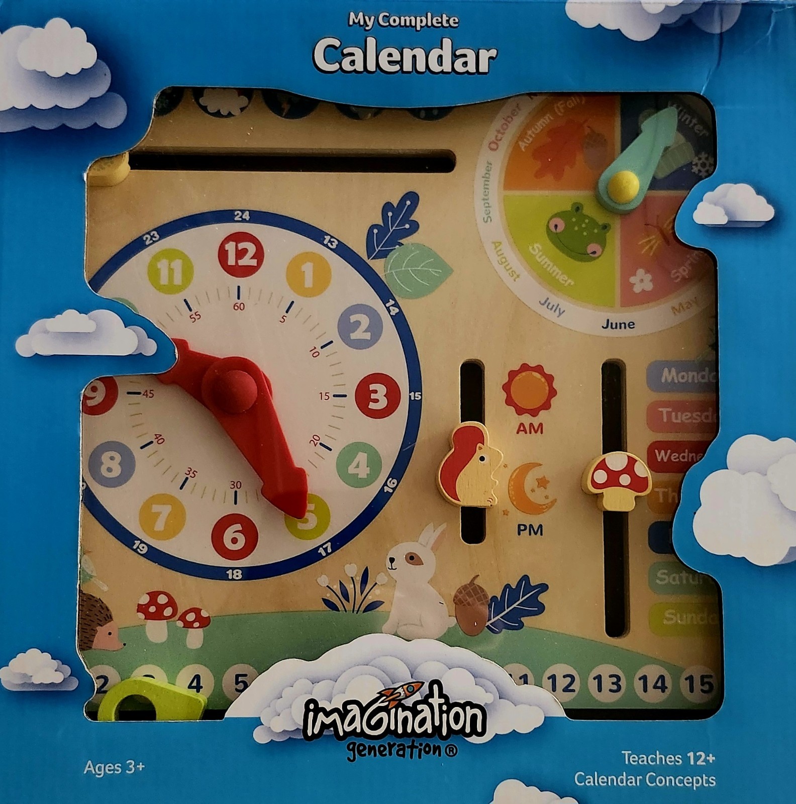 Imagination Generation Wooden Calendar Educational Toy Math Concepts Ages 3+