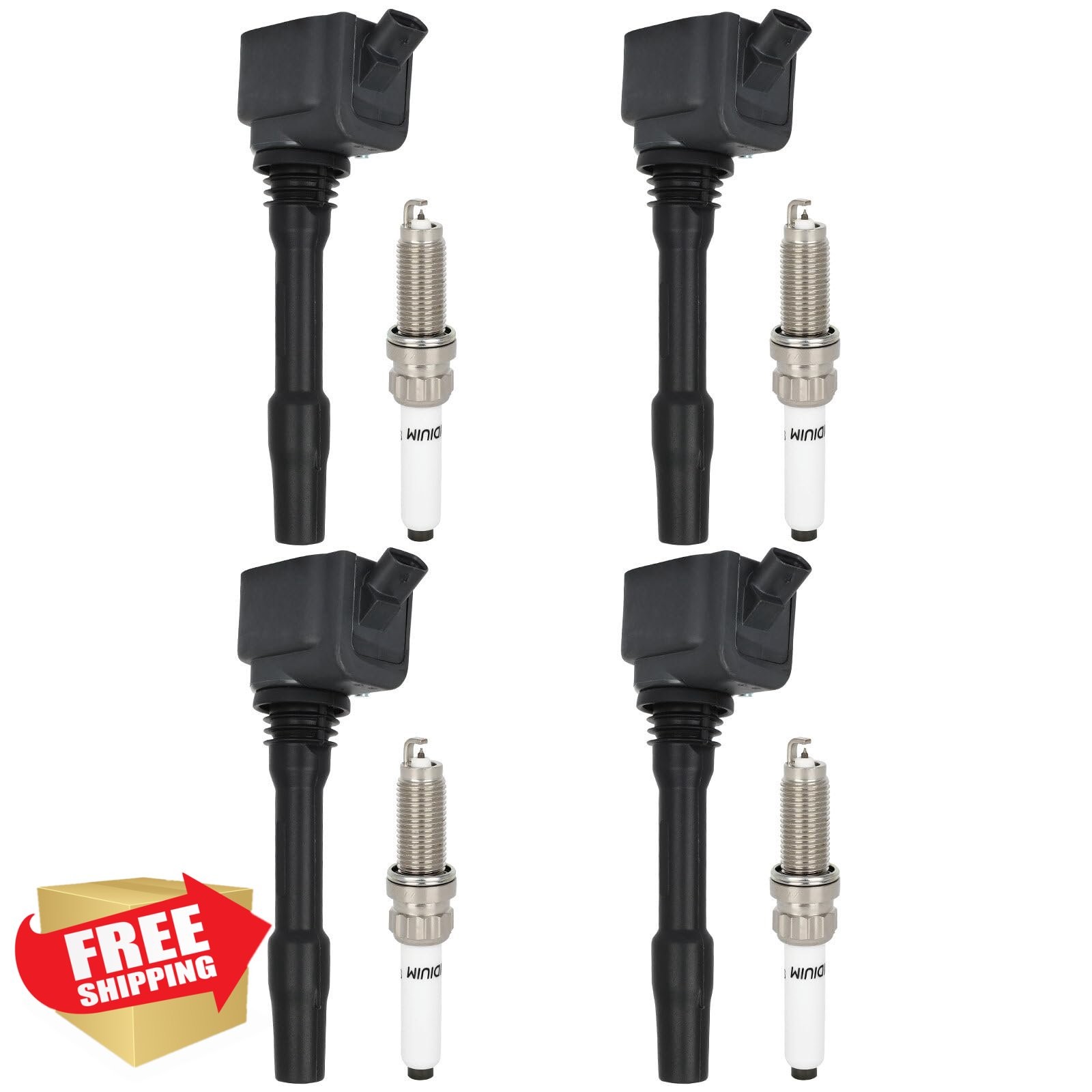 ECCPP 4 Ignition Coils 4 Iridium Spark Plugs BMW Mini Cooper UF750