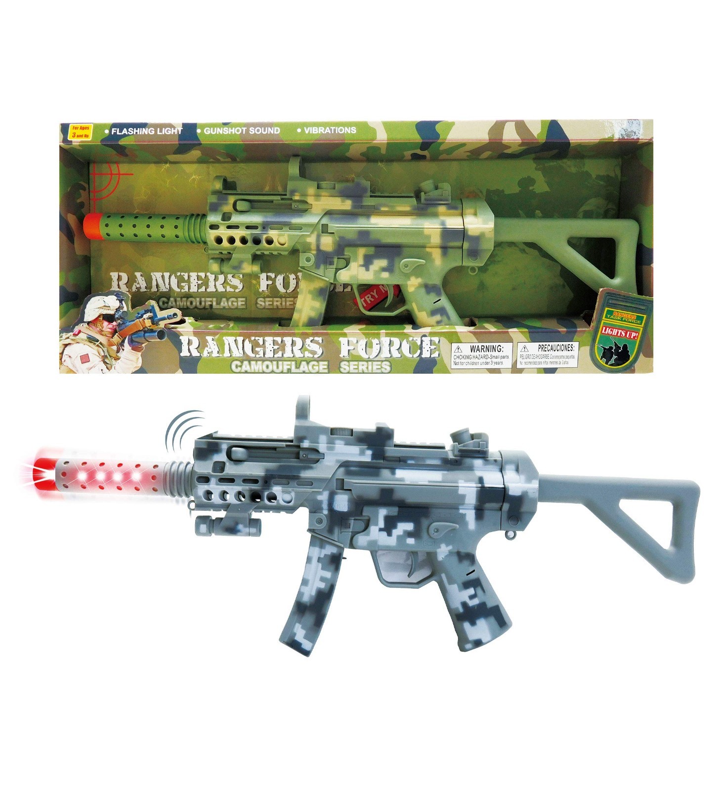 Rangers Force Camouflage Series toy gun Mozlly Light Up Military Combat Force