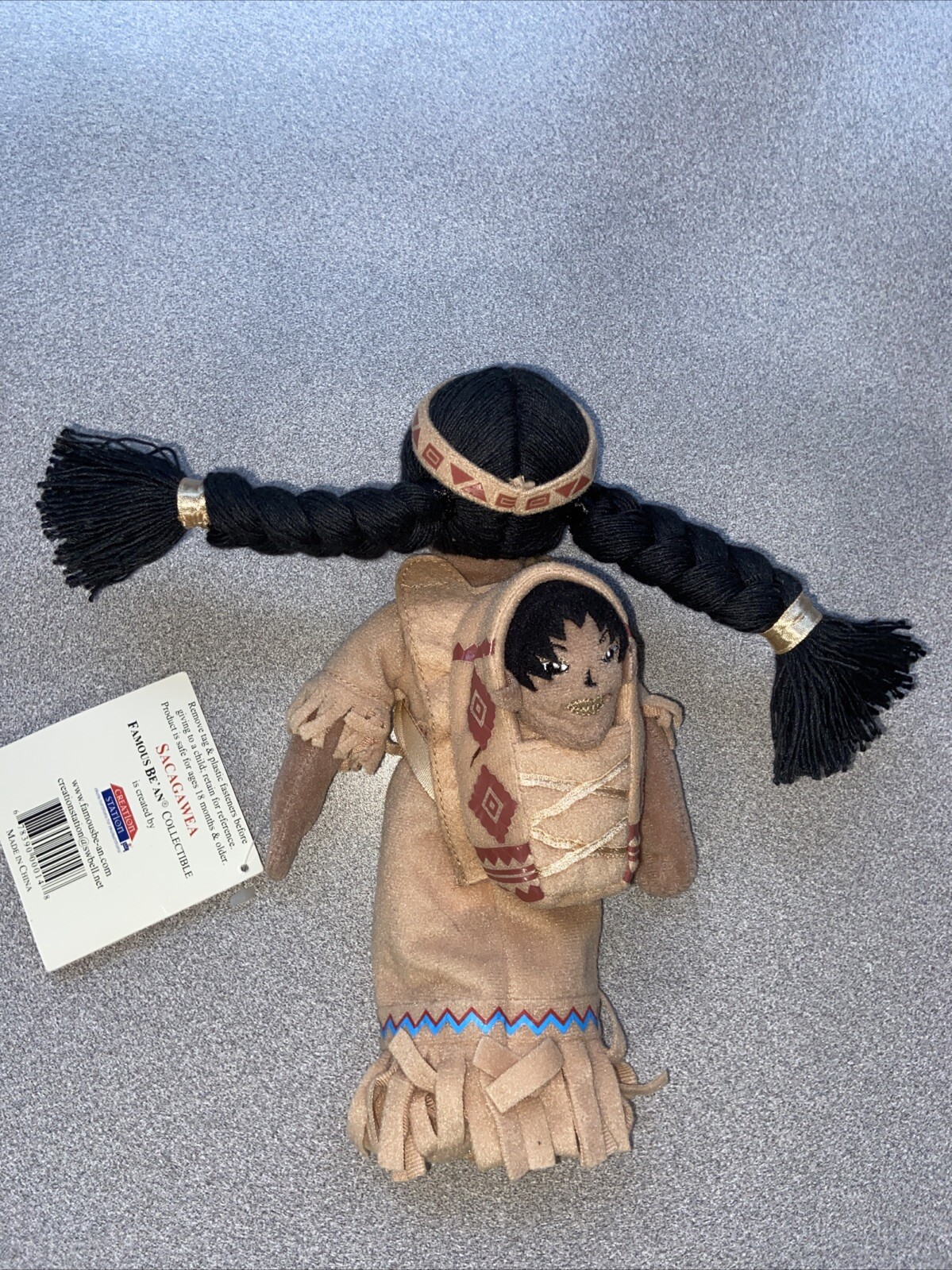Creation Station Native American SACAGAWEA Plush Doll 9″ Famous Be’An Collectble