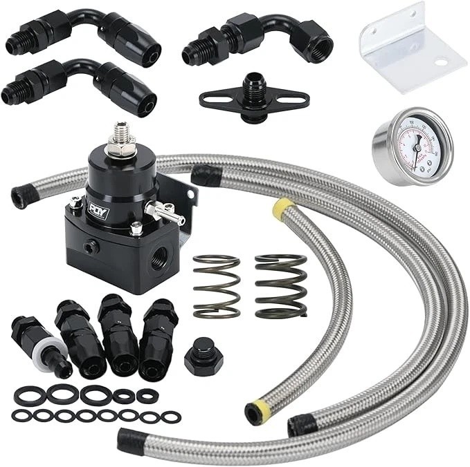 Adjustable Fuel Pressure Regulator Kit 3-70PSI With 6AN Return and 6AN feed Port