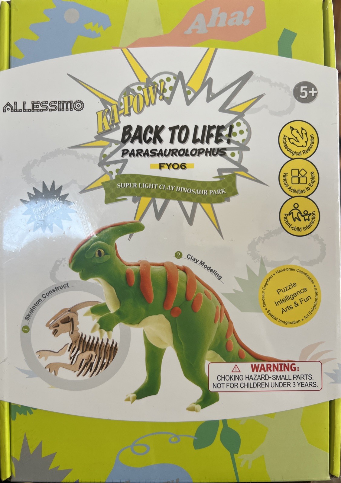 Dinosaur 3-D Puzzle Sculpture Parasaurolophus Allessimo Robud Wunder Clay