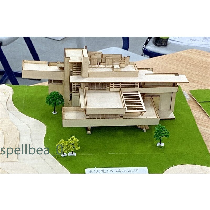 1:75 1:100 Villa 3D Wooden DIY Building Model Kits Assembly Kits Set Toys Gift