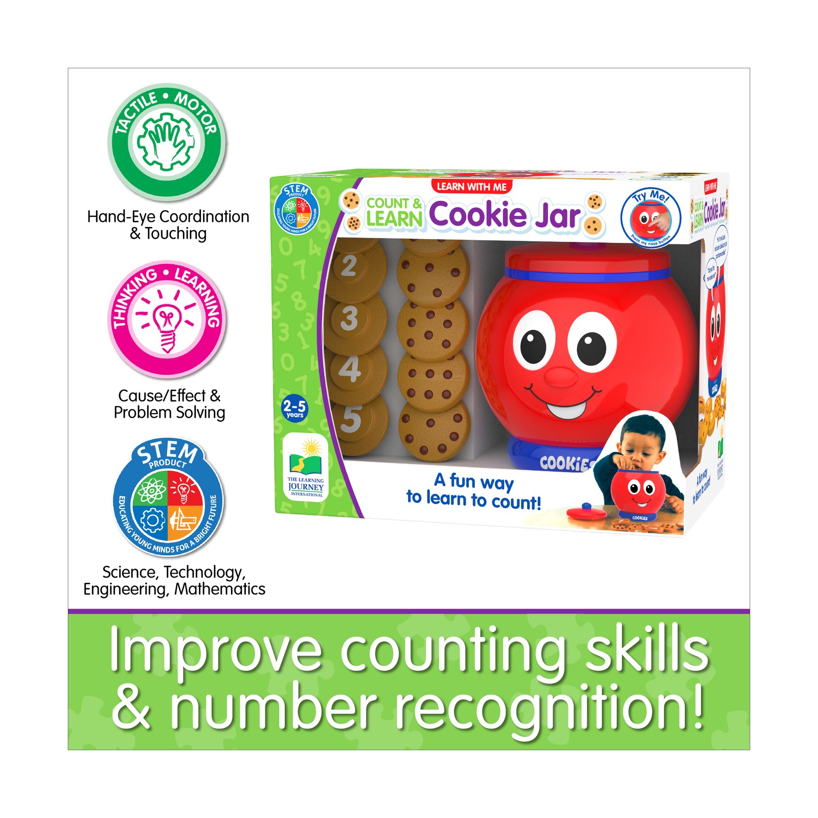 New – The Learning Journey Learn with Me – Count & Learn Cookie Jar – Ages 2-5
