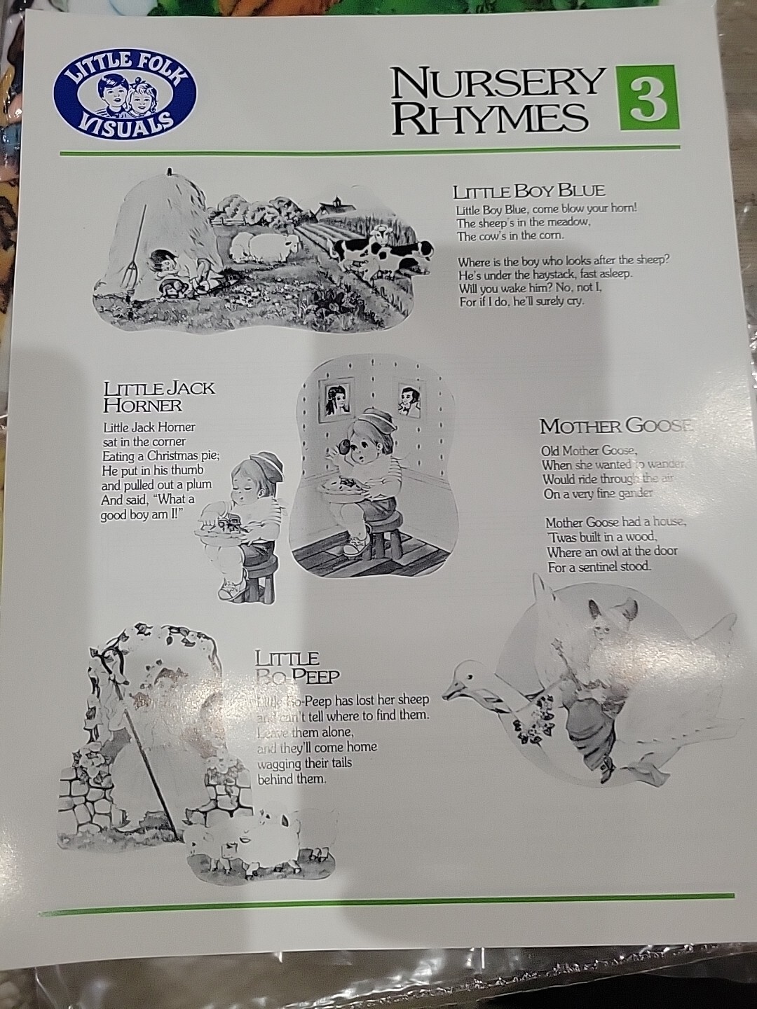 Little Folk Visuals Nursery Rhymes 3 Vintage 1991