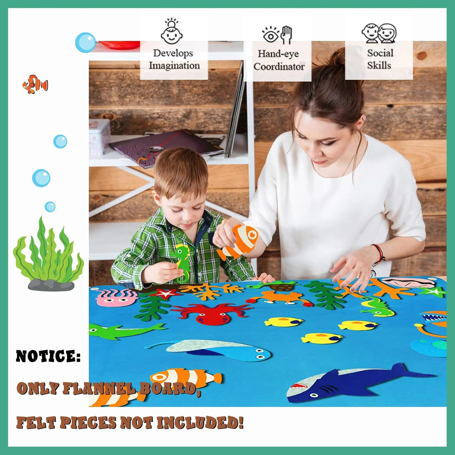 Craftstory 3.5 Feet Flannel-Board for Toddlers Preschool as Kids Felt Stories Ac