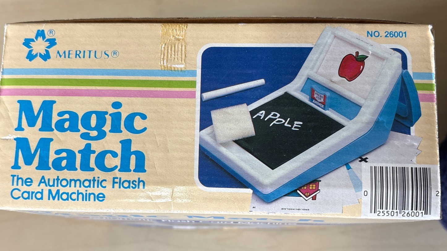 Magic Match Automatic Flash Card Machine Homeschool 1982 NEW In Orig. Box VTG