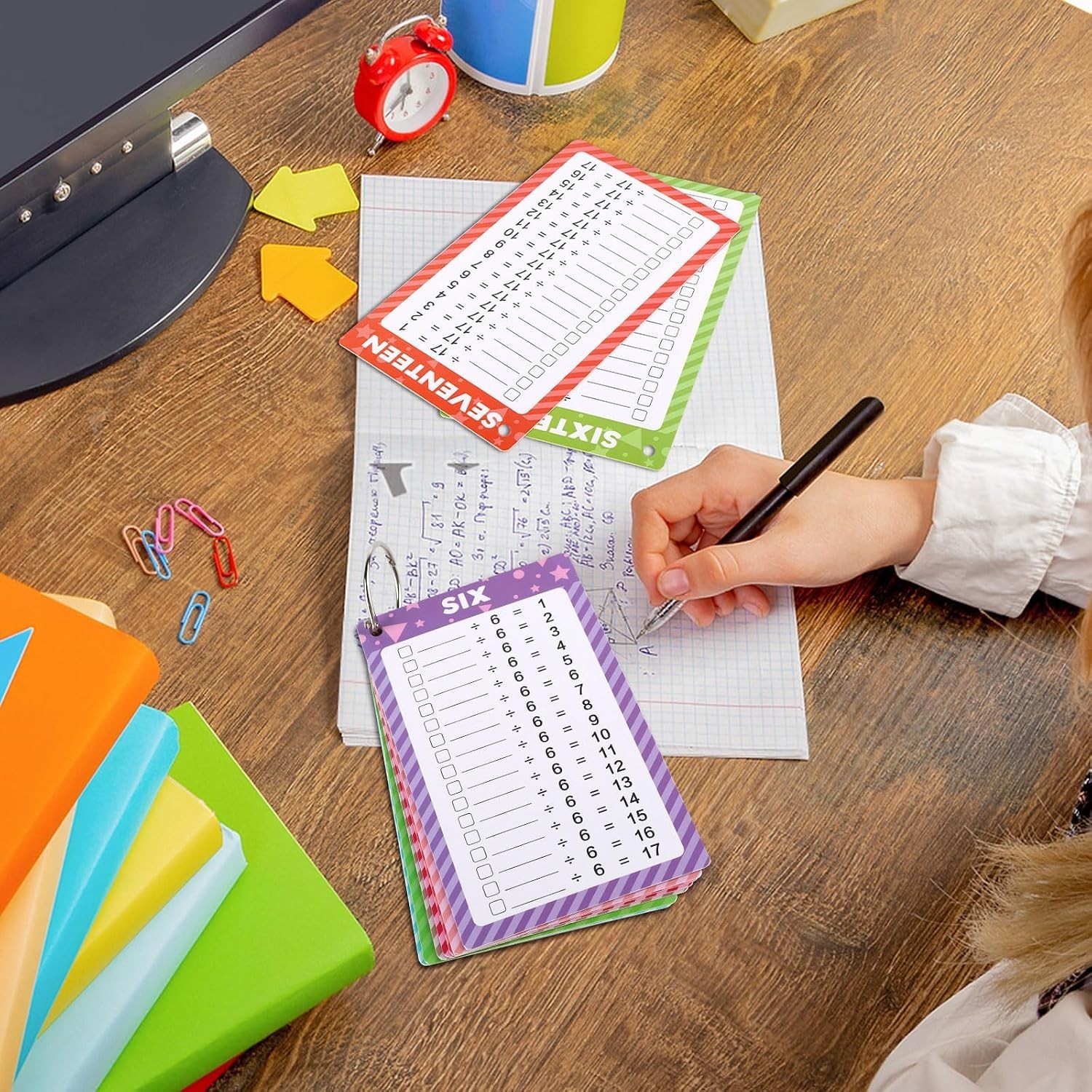 17 Pcs Division Flash Cards for Kids, Fun Math Learning Tool for Grades 1-4