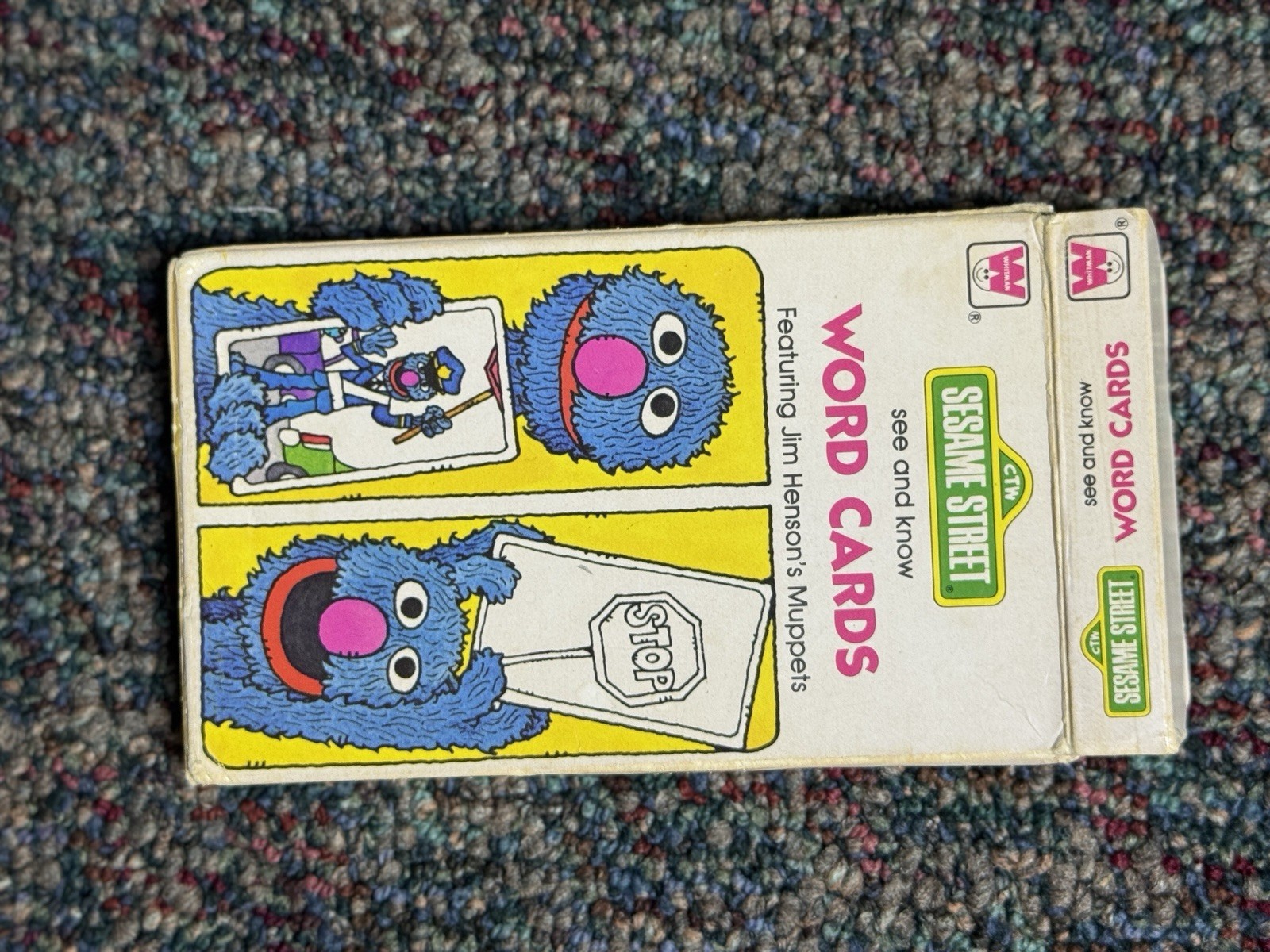 Sesame Street Word Cards Vintage Rare 70’s Grover Spanish And English Teachers