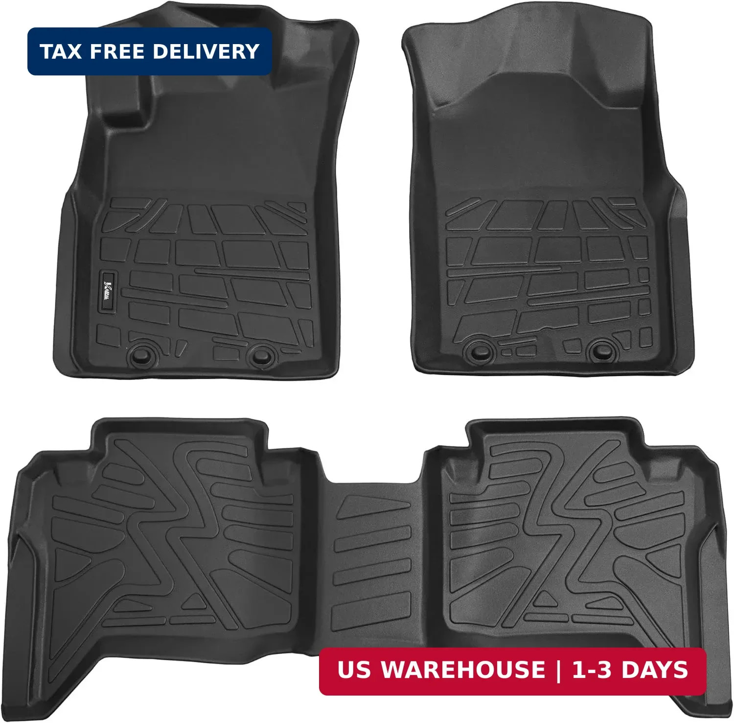 KARPAL Floor Mats Fit for Toyota Tacoma 2005-2015 Double Cab (Footwell