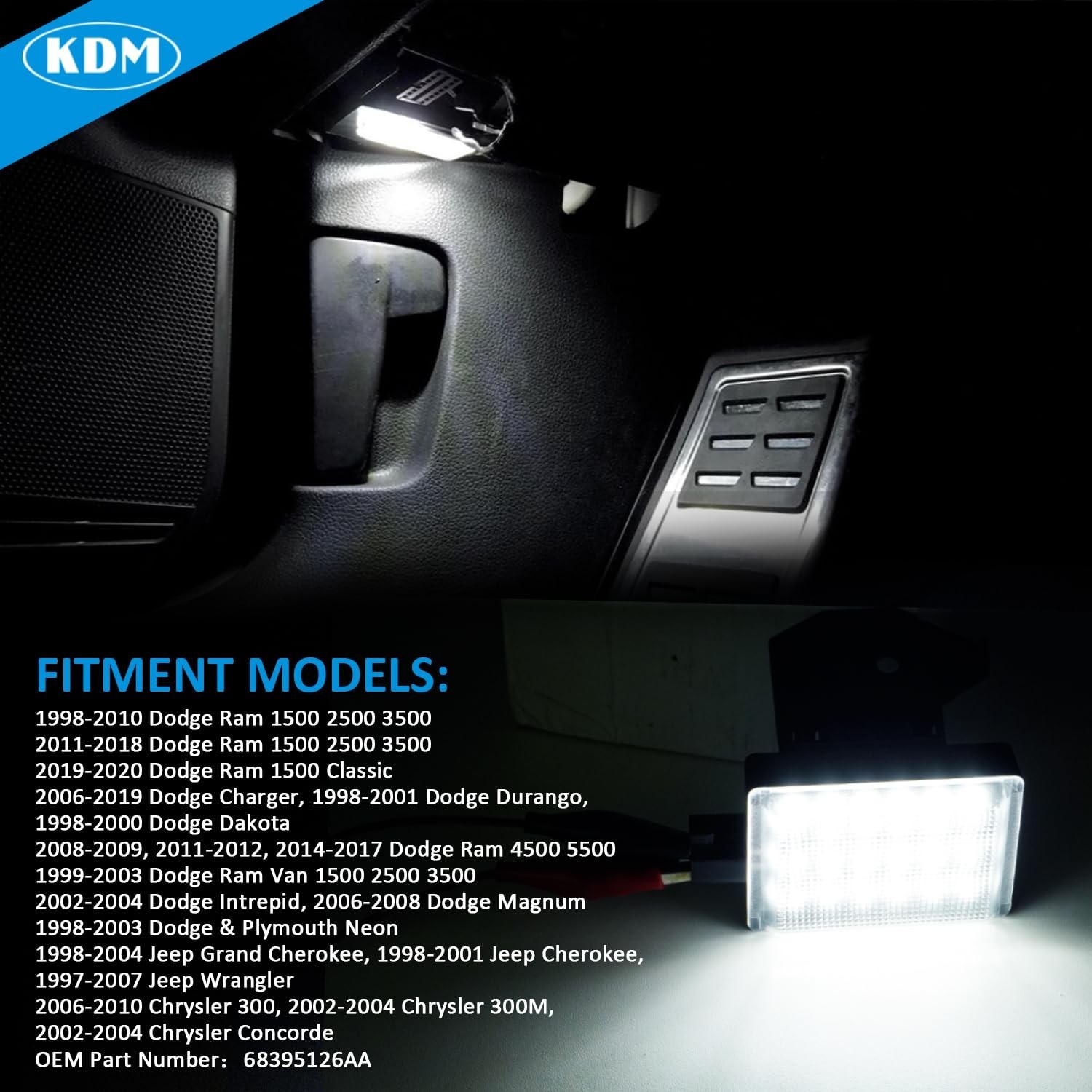 KDM Full LED Under Hood Light Assembly Fit for Dodge Ram 1500 2500 3500 Dakot…
