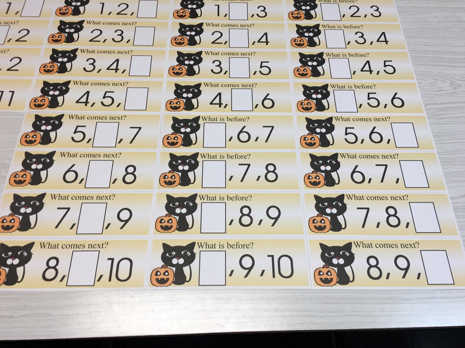 Black Cat – Numbers – Laminated Activity Set – Teaching Supplies