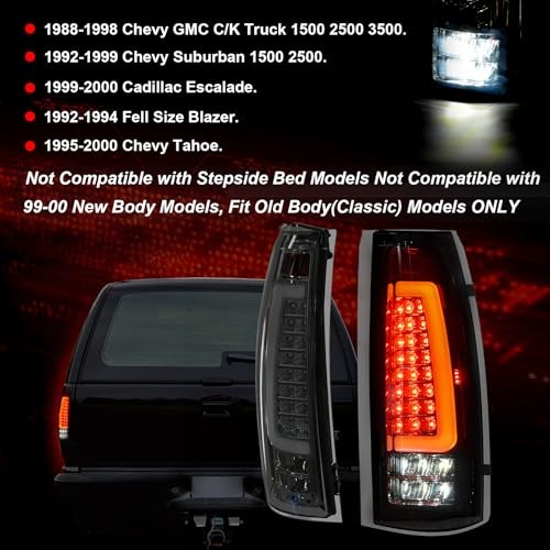 LED Tail Lights Chevy GMC 88-99 Smoked Replacement