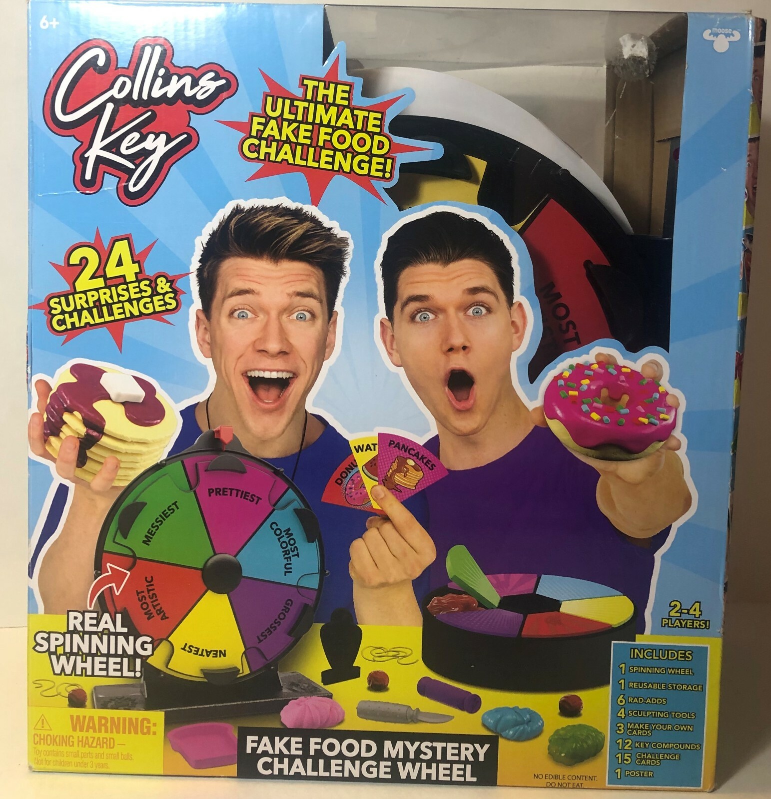 Collins Key Fake Food Mystery Challenge Wheel New Set 2-4 Players 24 Surprises