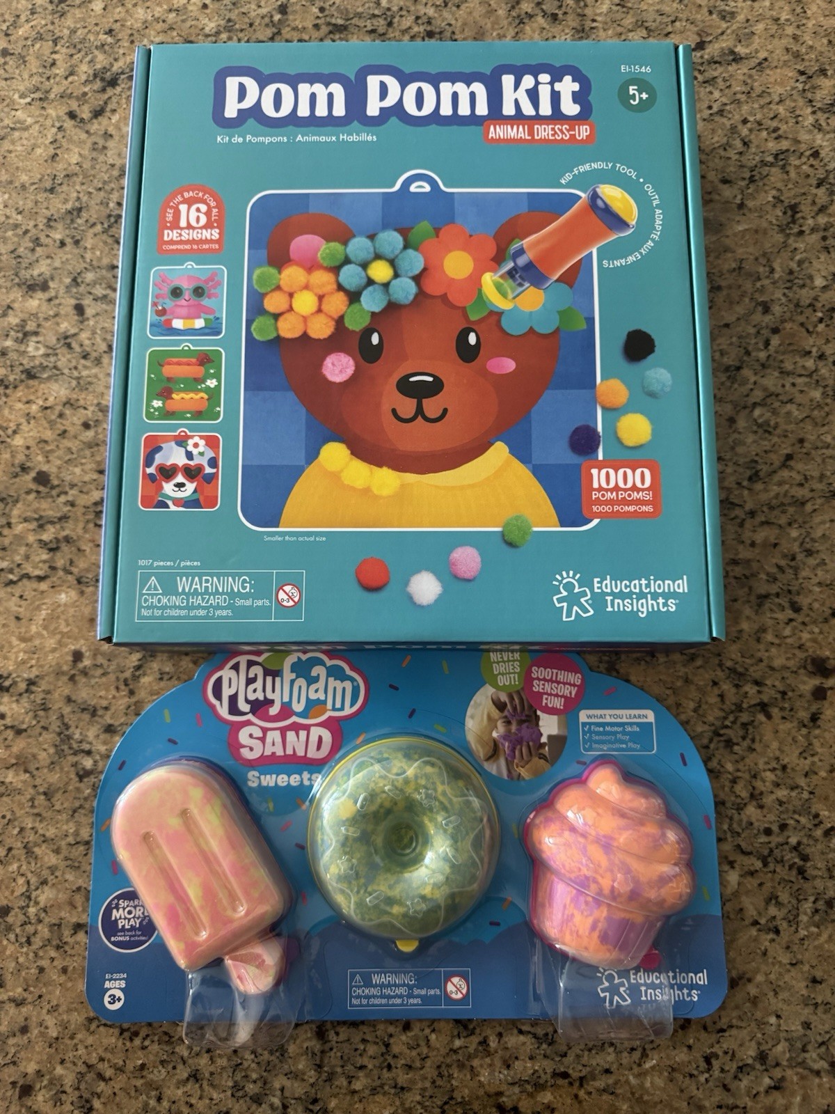 Educational Insights Pom Pom Kit & Playfoam Sand Sweet Shop Set ~ Toys