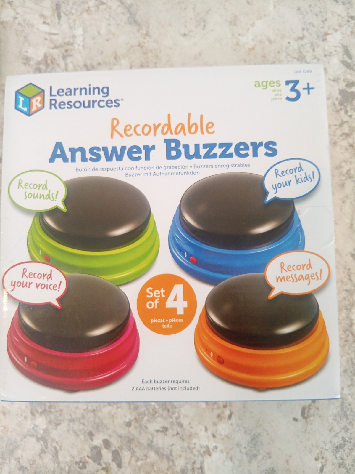 Learning Resources Recordable Answer Buzzers – Set of 4
