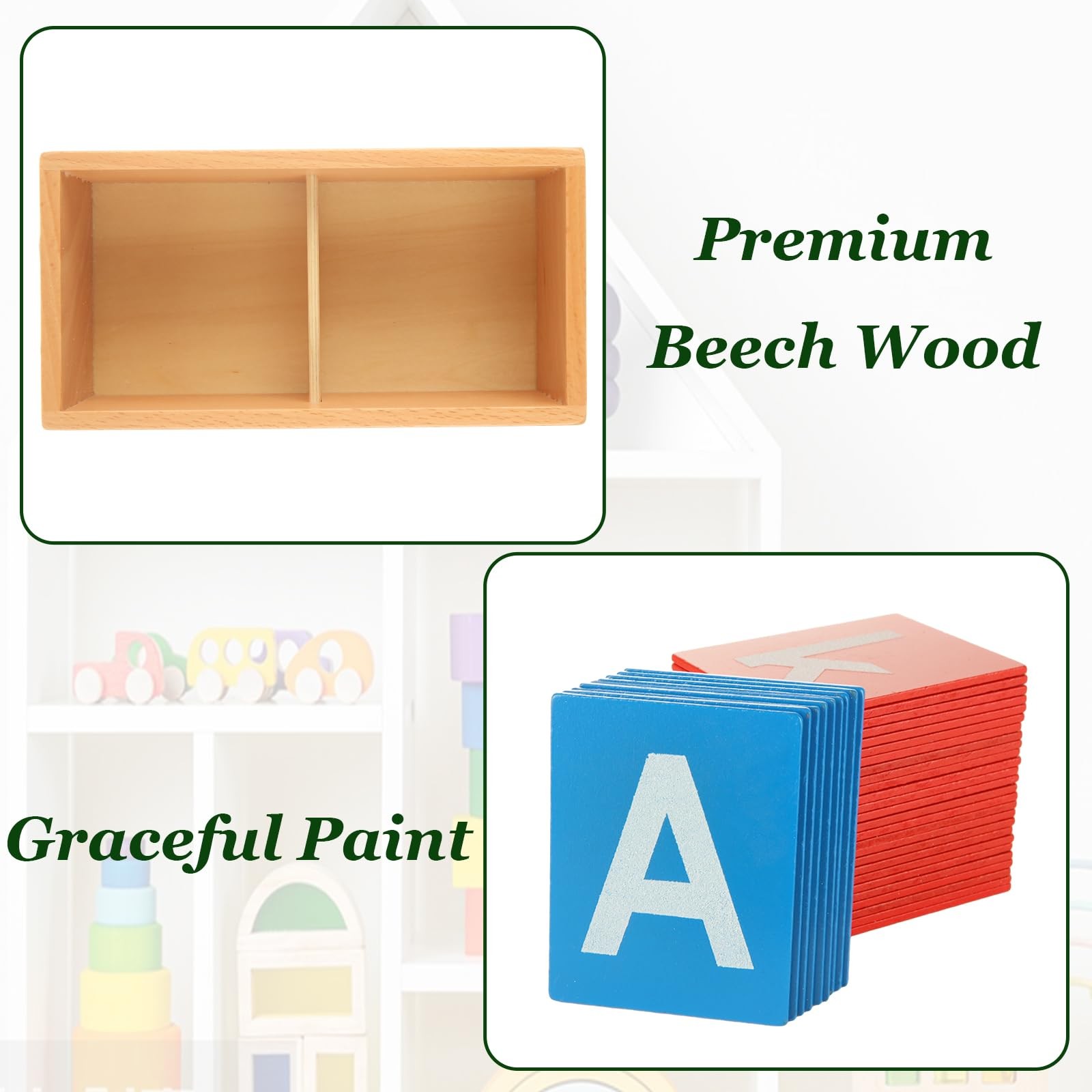 Montessori Lower and Capital Case Sandpaper Letters, Tactile Letters for Pres…