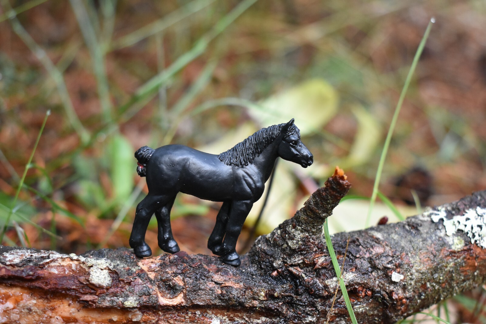 Horse, Black Plastic Toy Animal, Realistic Figure, Farm Model 2 Inches F4159