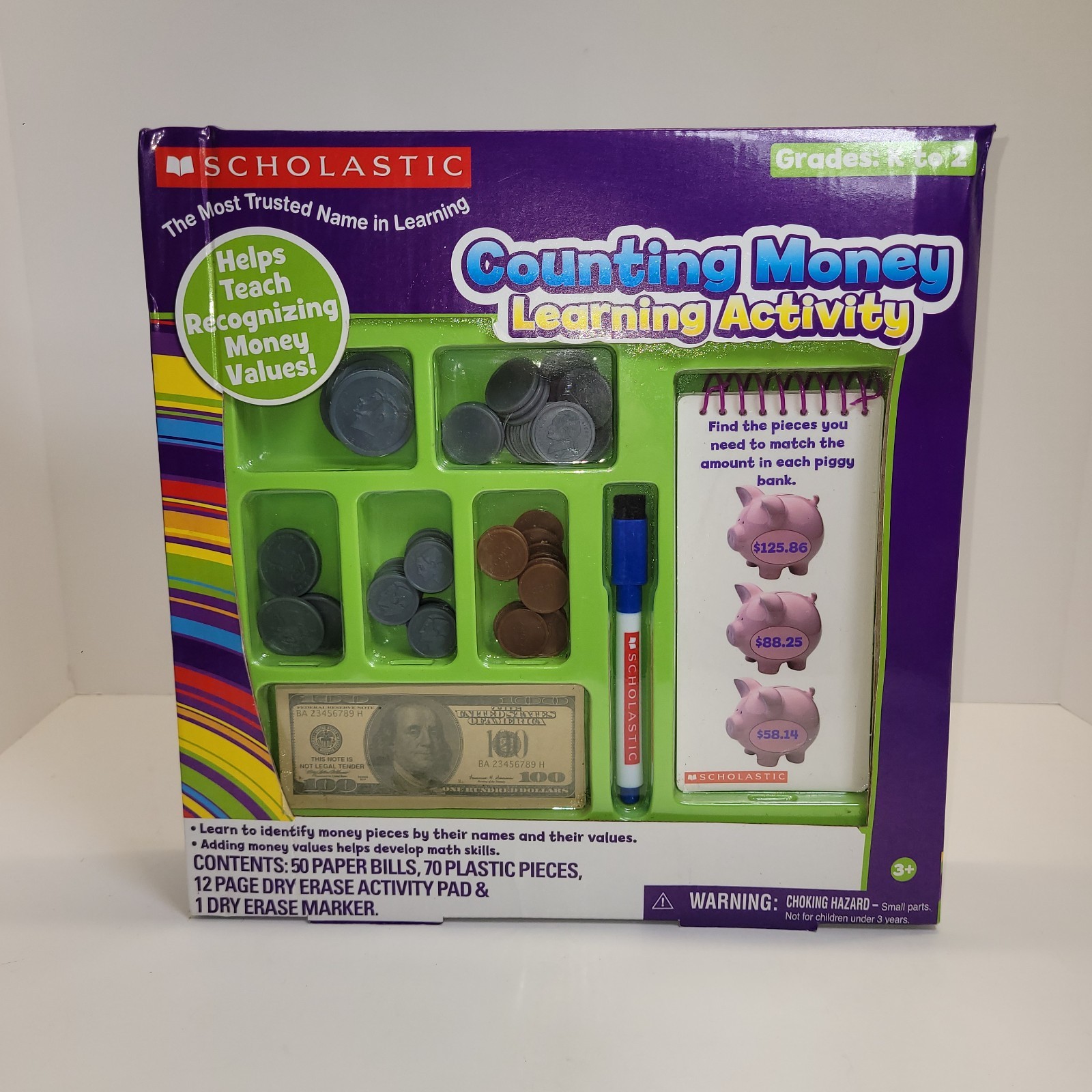Scholastic Counting Money Dry Erase Learning Activity Set K-2 2909B53