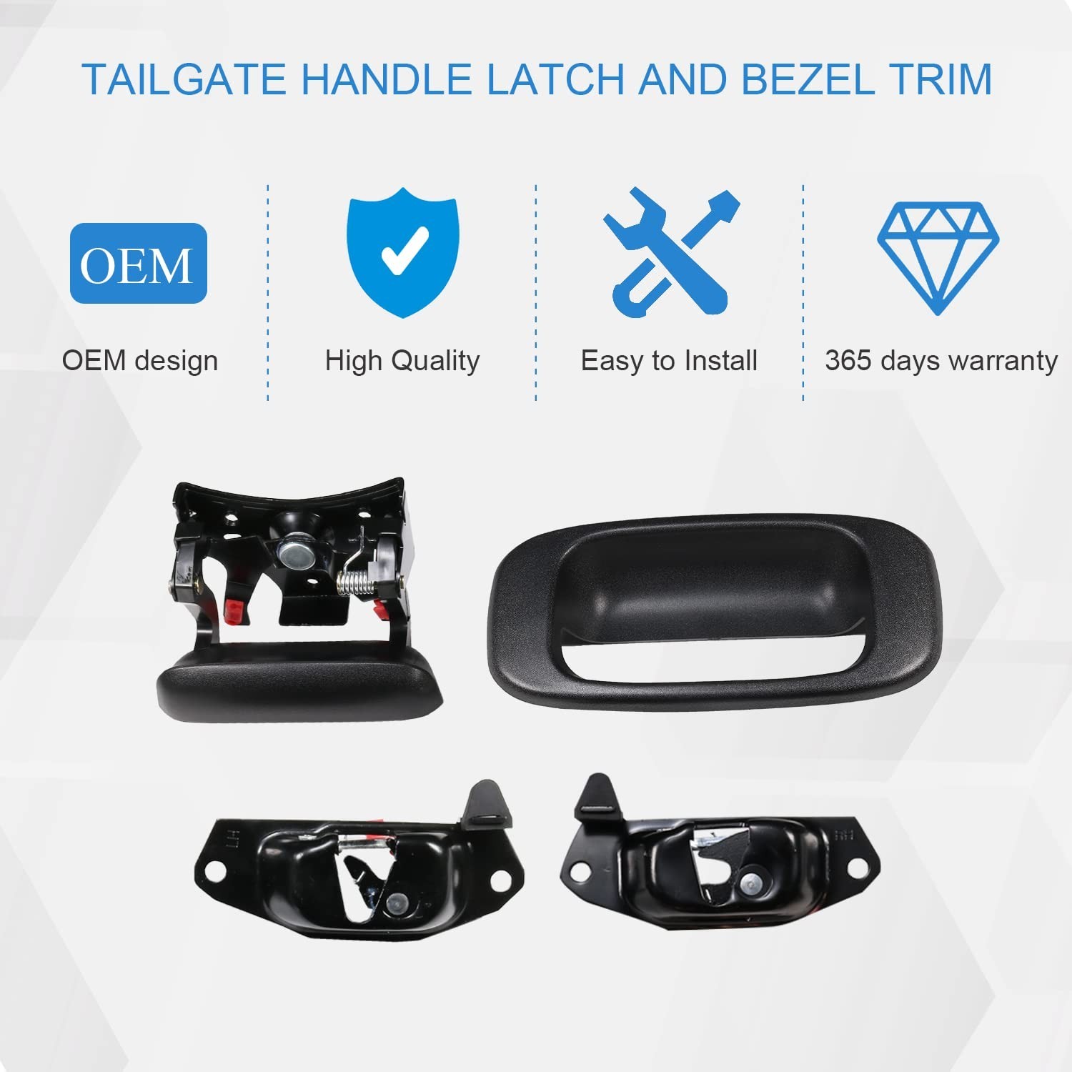 Tailgate Hardware Repair Kit Replacement for 1999-2006 Chevrolet Chevy Silver…