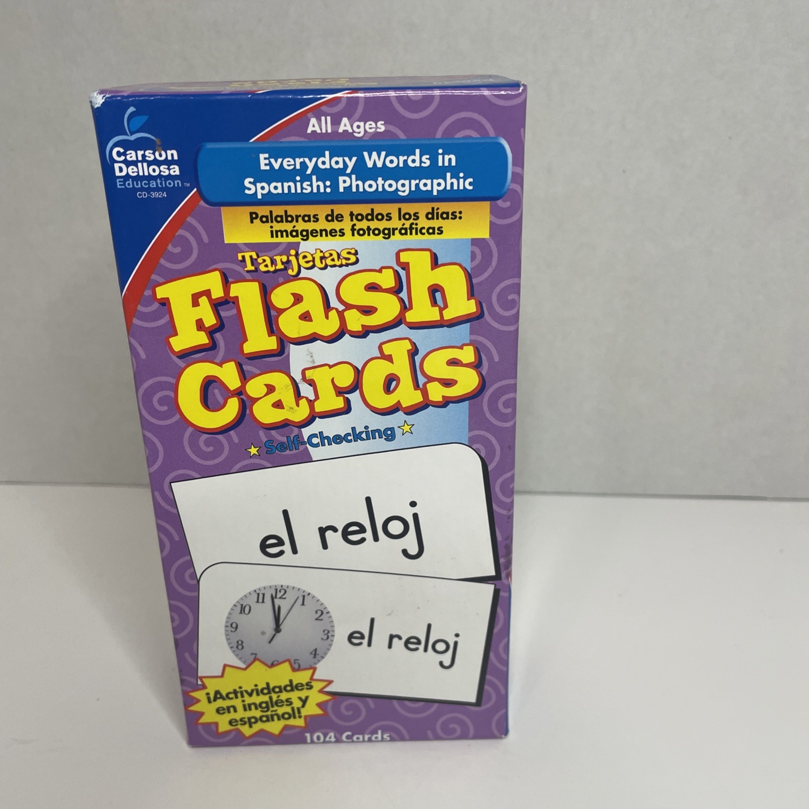 Carson Dellosa Flash Cards Everyday Words In Spanish Photographic Self-Checking