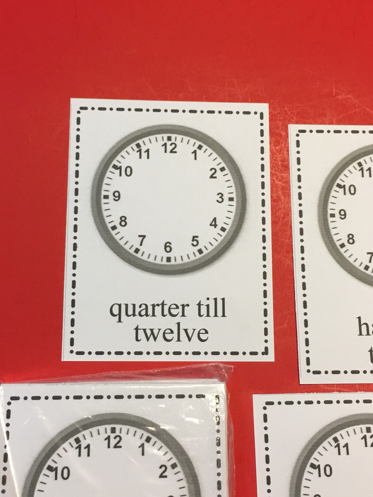 DRY ERASE – LEARN TO READ THE TIME – 48 LAMINATED FLASH CARDS