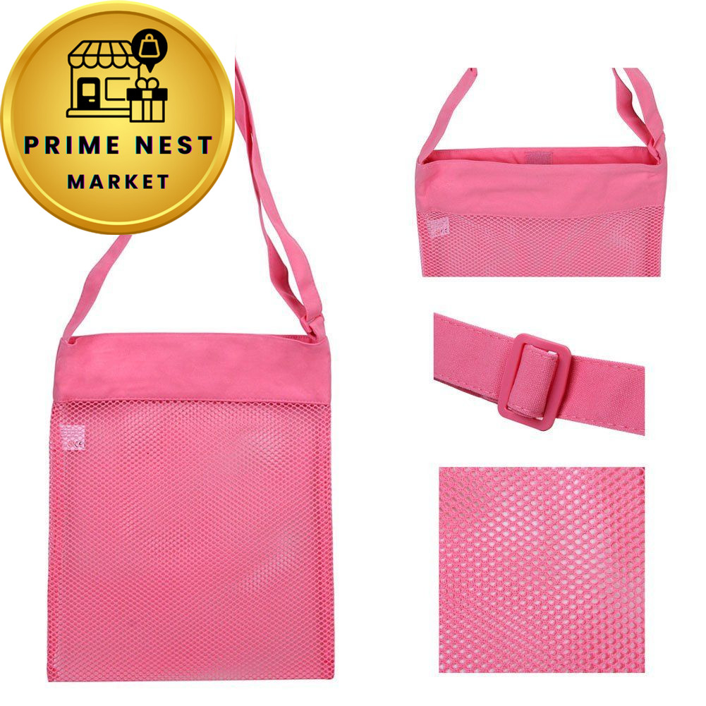 Colorful Mesh Beach Bags 11.4 x Adjustable size, Blue, Pink, Green, Black