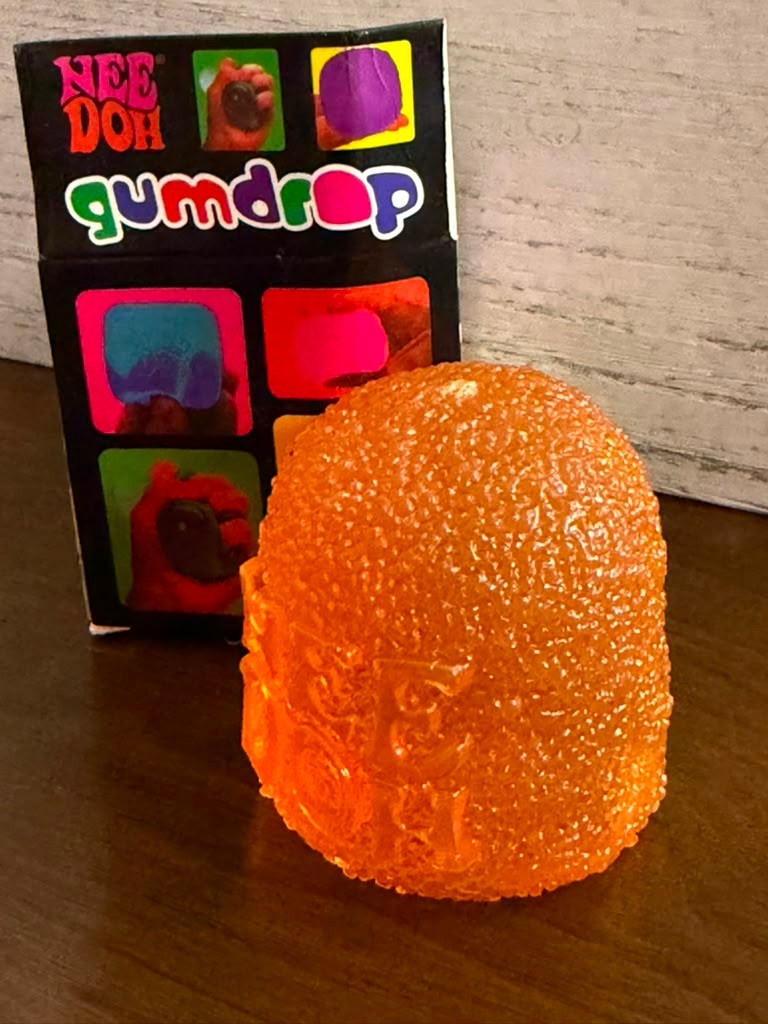 Authentic Nee Doh Gumdrop Orange Super Solid Squish Needoh Gum Drop RARE