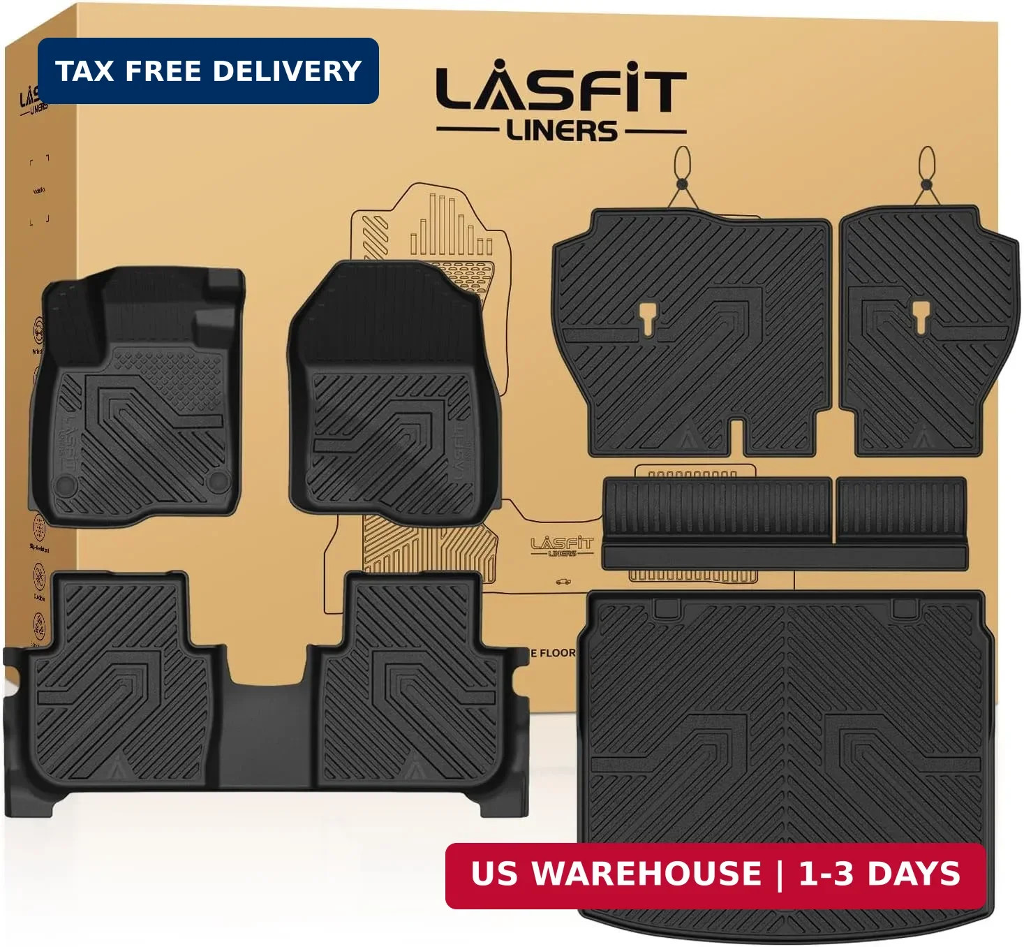 LASFIT Full Set Floor Mats for Honda CR-V 2026 2025 2024 2023 (Gasoline & Hybrid