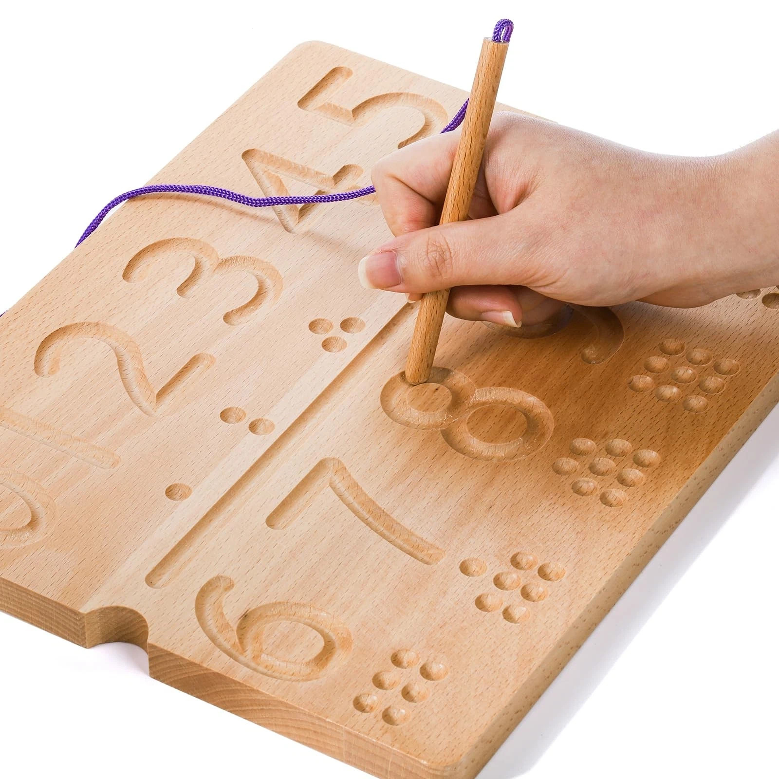 Number & Letter Tracing Board, Wooden Alphabet Learning Montessori Toys for K