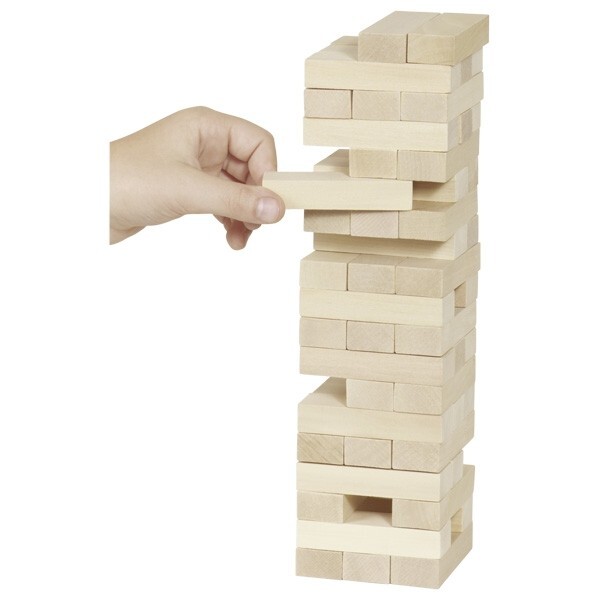 Goki Skill Game Stacking Tower Wobble Tower Wooden Building Blocks Natural